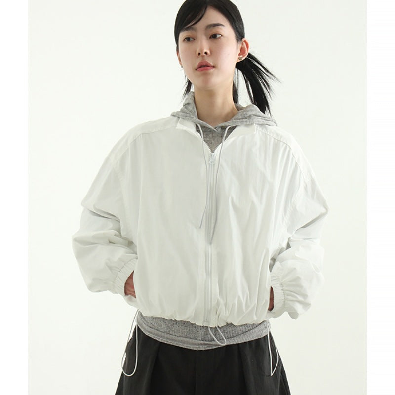 Damen Übergangsjacke Hochkragen Kordelzug Norvielle