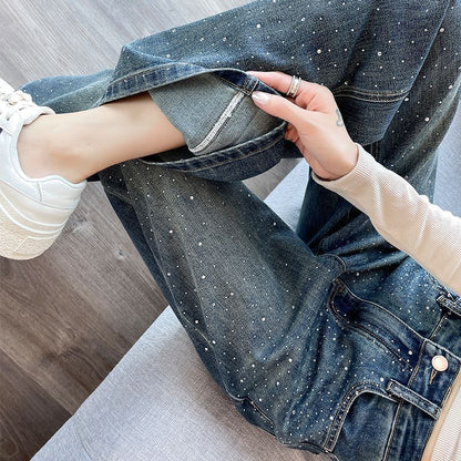 Damen Jeans mit Perlendetails Glanzoptik Norvielle - Norvielle