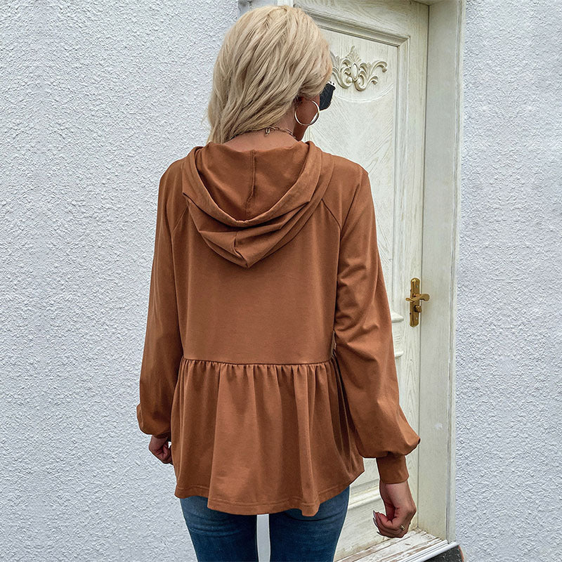 Damen Hoodie mit Volantdetails Norvielle