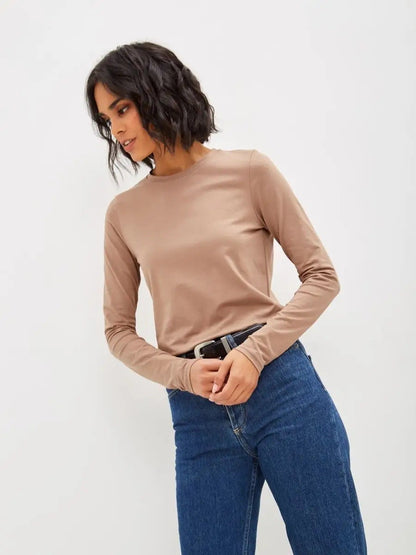 Damen Langarmshirt Körperbetonter Schnitt Norvielle