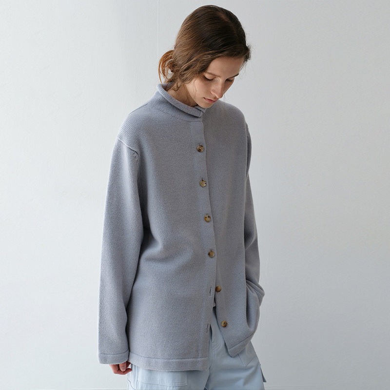 Damen Wolljacke Stehkragen Norvielle