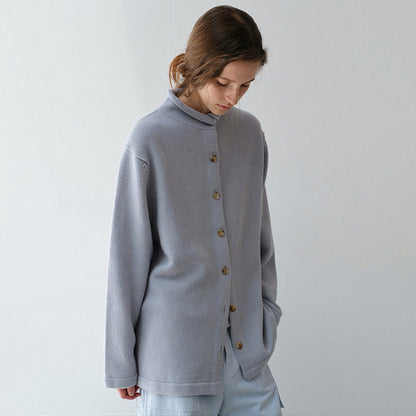 Damen Wolljacke Stehkragen Norvielle