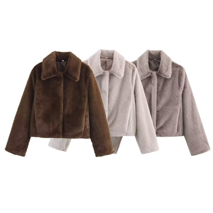 Damen Kunstpelzjacke Kuschelig Norvielle