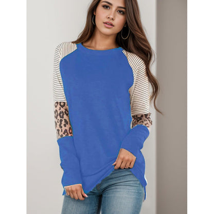 Damen Langarmshirt Tiermuster Streifen Norvielle