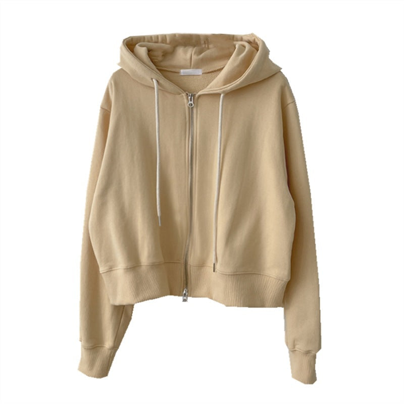 Damen Cropped Kapuzenjacke Weich Norvielle