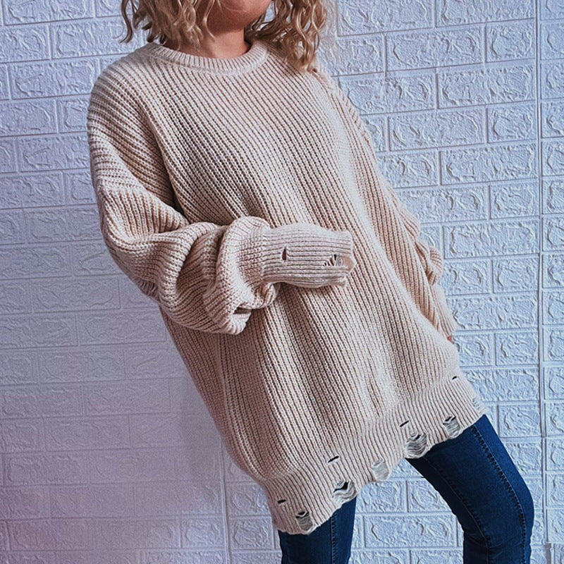 Damen Oversized Pullover Strickdesign Norvielle