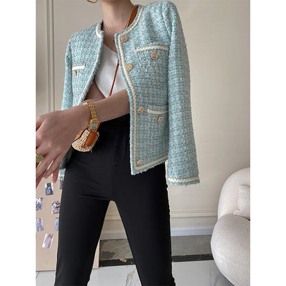 Damen Bouclé-Jacke Schmuckknöpfe Norvielle