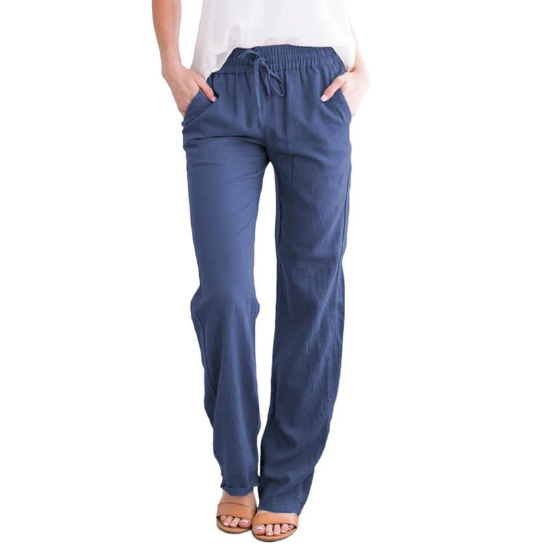 Damen Weite Hose Elastischer Bund Bequem