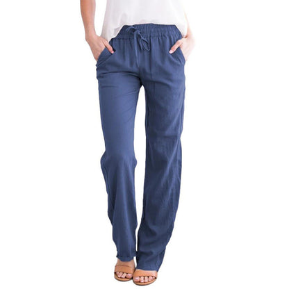 Damen Weite Hose Elastischer Bund Bequem