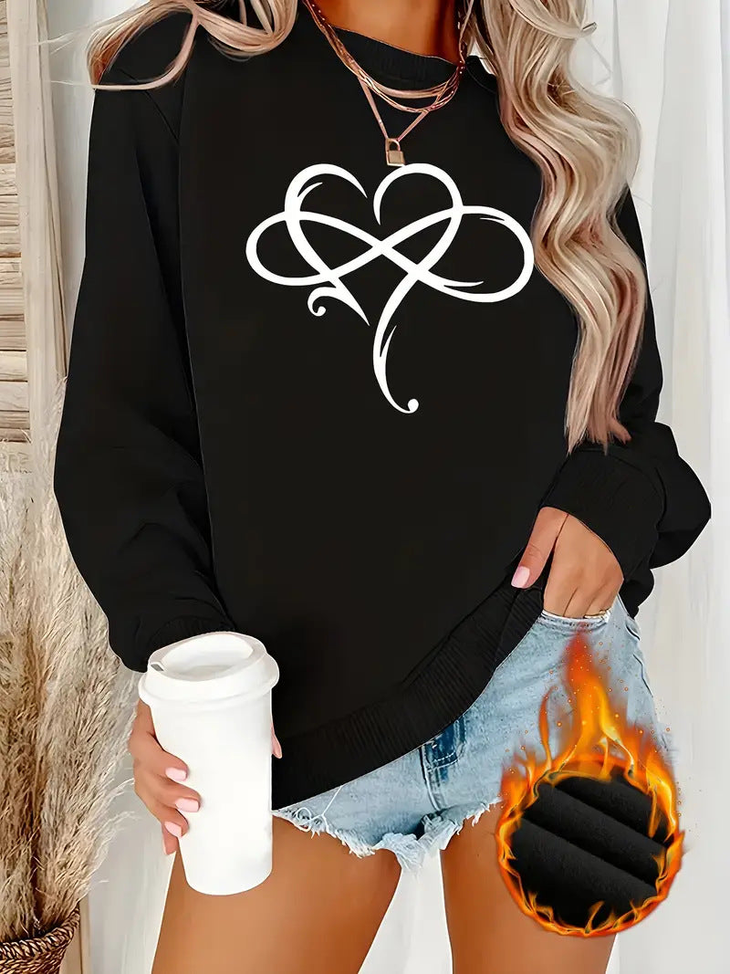 Damen Sweatshirt Herzdesign Entspannt Norvielle