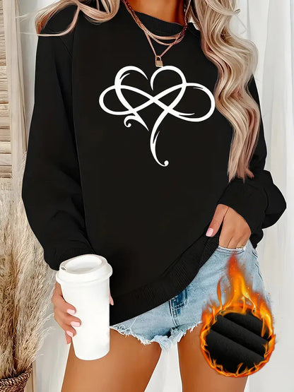 Damen Sweatshirt Herzdesign Entspannt Norvielle