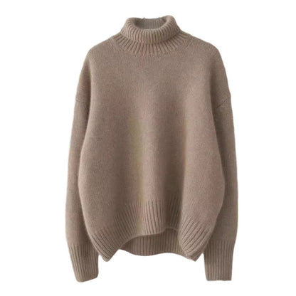 Damen Kaschmir Rollkragenpullover Weitschnitt Elegantes Norvielle