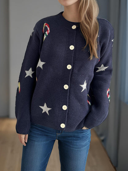 Damen Strickjacke Festlich Designer-Druck Norvielle