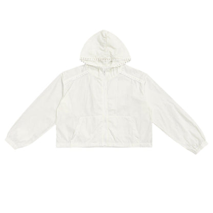 Damen Cropped Jacke Verstellbarer Kapuzenkragen Norvielle