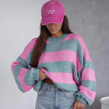 Damen Strickpullover Voluminöse Ärmel Modern Norvielle