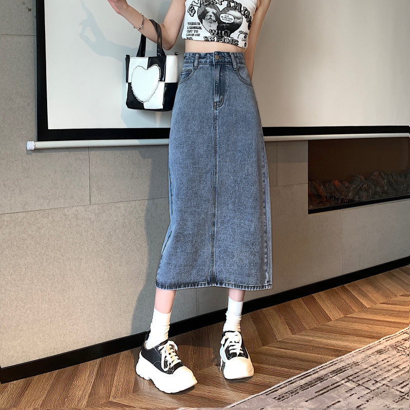 Damen Denim Midikleid Norvielle Blau - Norvielle
