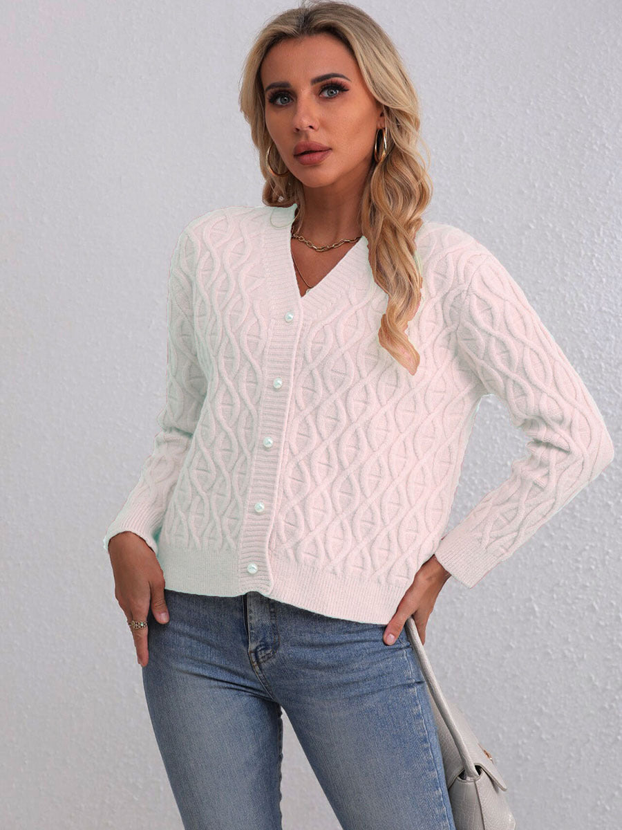 Damen Strickjacke Wabenmuster Norvielle