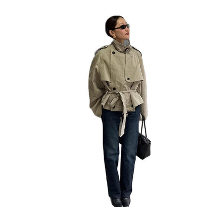 Damen Oversized Jacke mit Gürtel Norvielle