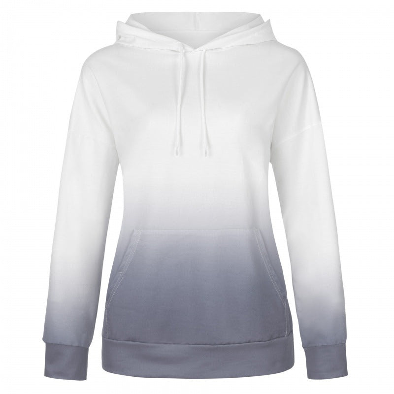 Damen Kapuzenpullover Moderner Farbverlauf Kängurutaschen