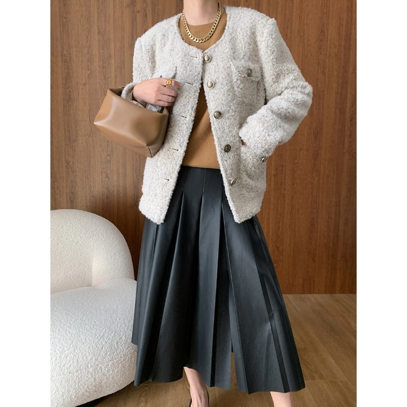 Damen Wolljacke Strukturiert
