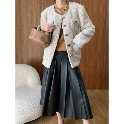 Damen Wolljacke Strukturiert