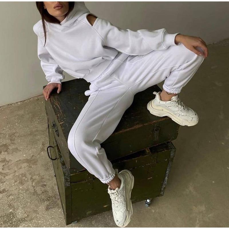Damen Sweatshirt Lässig Cut-Out-Design Baumwolle Beige