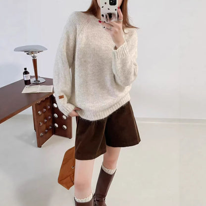 Damen Strickpullover Weich Lässiger Schnitt Norvielle