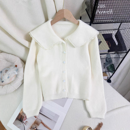 Damen Strickjacke Großkragen Dekorativ Norvielle - Norvielle