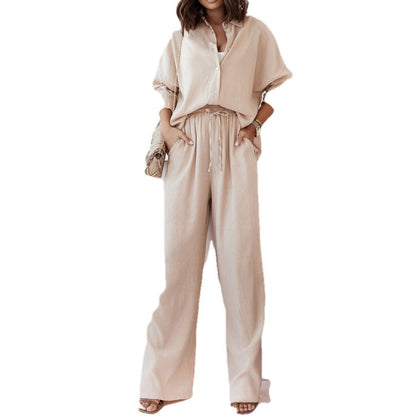 Damen Zweiteiliger Set Weiches Hemd Bequeme Hose