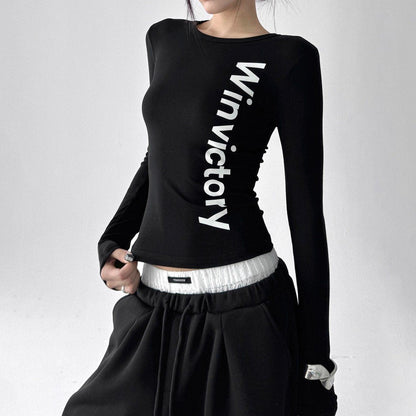 Damen langärmliges Statement-Shirt Norvielle