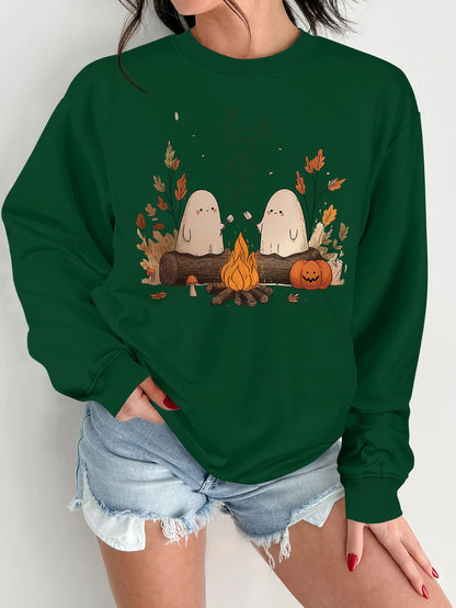 Damen Sweatshirt Gruselmotiv Bequem Norvielle