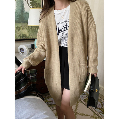 Damen Strickcardigan Leicht 2 Taschen Norvielle