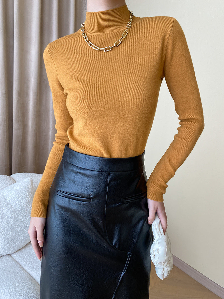 Damen Feinstrickpullover Hochkragen Norvielle