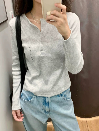 Damen Langarmshirt Feine Baumwollmischung Norvielle