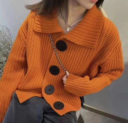 Damen Strickjacke Oversized Große Knöpfe Norvielle