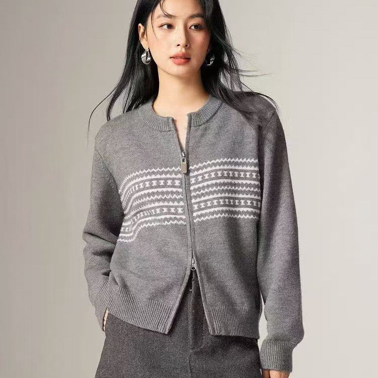 Damen Strickjacke Grafisches Muster Norvielle