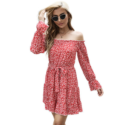 Damen Sommerkleid Rüschendetails Elastischer Taillengürtel Norvielle