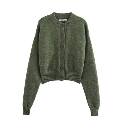 Damen Strickcardigan Kurz Knopfverschluss Norvielle