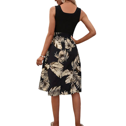 Damen Kleid Floralmuster Mit Bindegürtel Norvielle