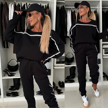 Damen Sportanzug Hochwerter Bund Elegant Schnitt Norvielle