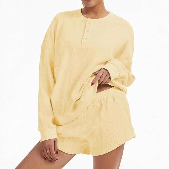 Damen Oversized Pullover Shorts Set Norvielle
