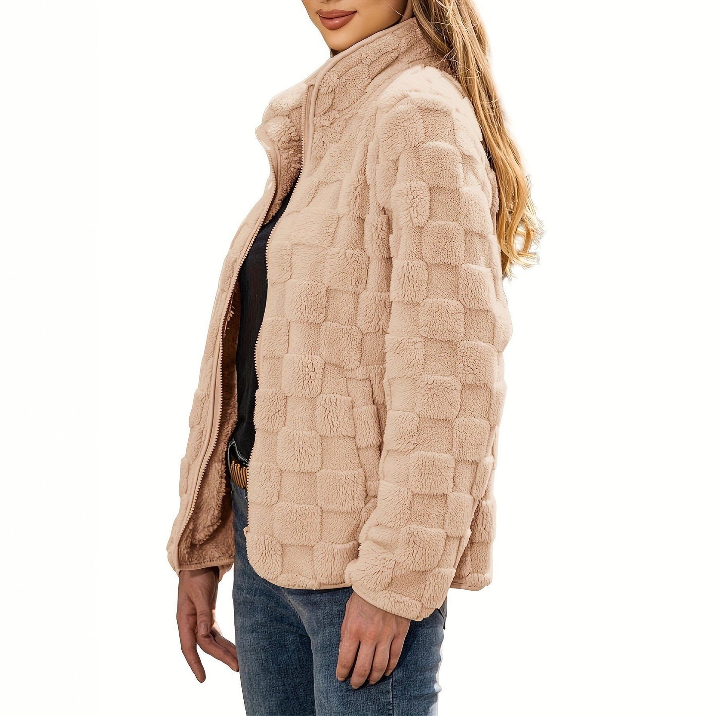 Damen Fleecejacke Strukturiert Seitentaschen Norvielle