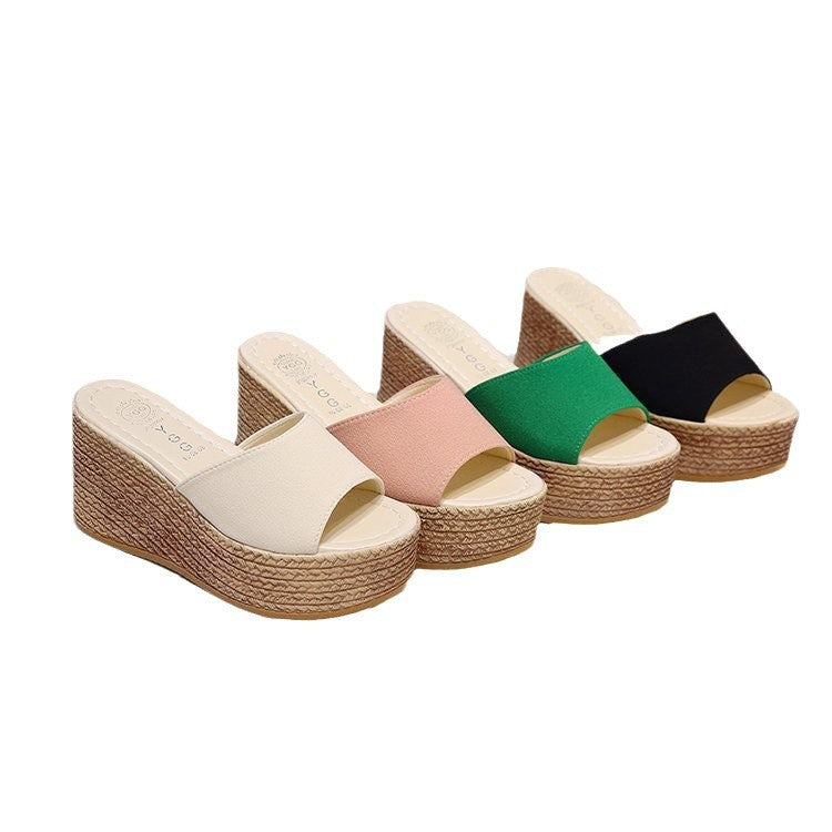 Damen Wedge-Pantoletten Weiches Obermaterial Bequeme Sohle