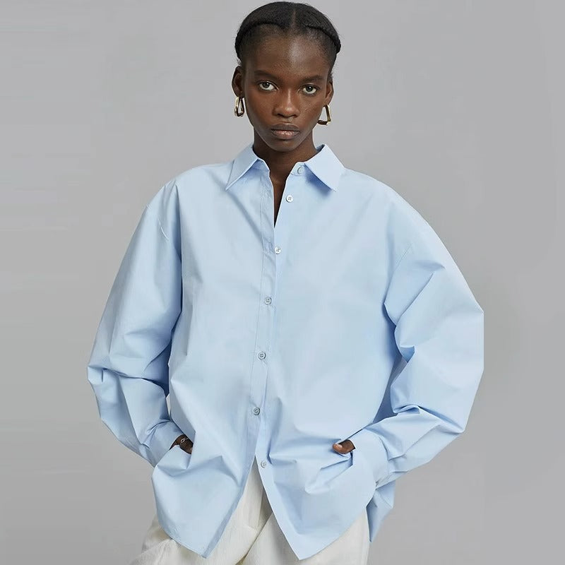 Damen Oversize-Hemd Norvielle Baumwolle Weiß - Norvielle