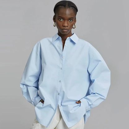 Damen Oversize-Hemd Norvielle Baumwolle Weiß - Norvielle