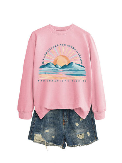 Damen Sweatshirt Sonnenaufgangsdesign Lässig Norvielle