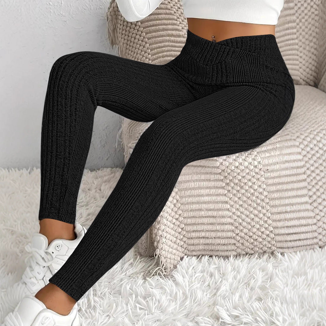 Damen Leggings Figurbetont Streifenmuster