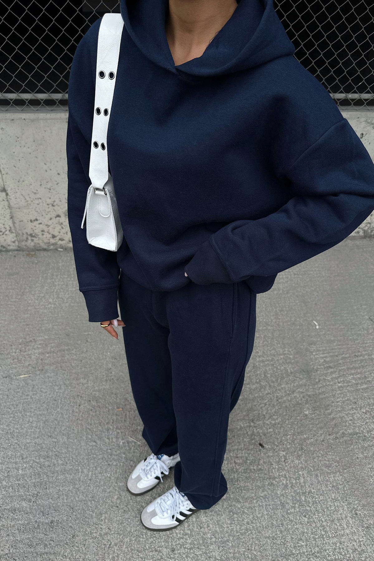 Damen Hoodie Jogginganzug Elastischer Bund Oversized