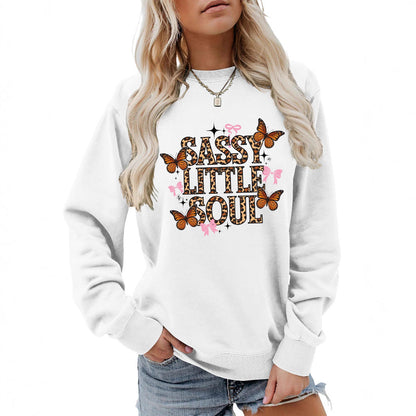 Damen Sweatshirt Schmetterlingsdesign Baumwolle Norvielle