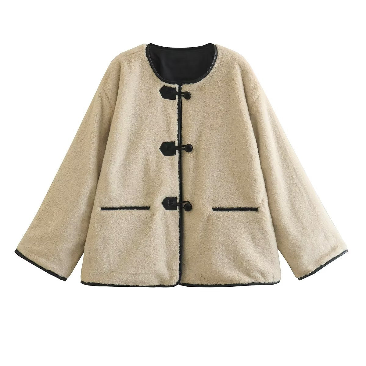 Damen Fleecejacke Kuschelig Mit Taschen Norvielle Grau